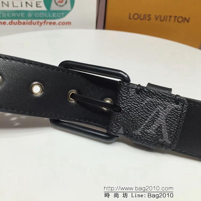 路易威登LV 匠心之作 Voyager腰帶 飾有啞光黑色 Ardillon搭扣 男士皮帶  xfp1124